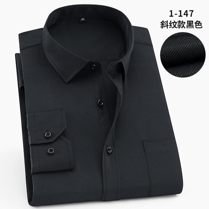Work Blue Black White Shirt Solid Color 8XL Long Sleeve Man Shirt Plus Size Big and Tall Business Office Men Shirt Long Sleeve