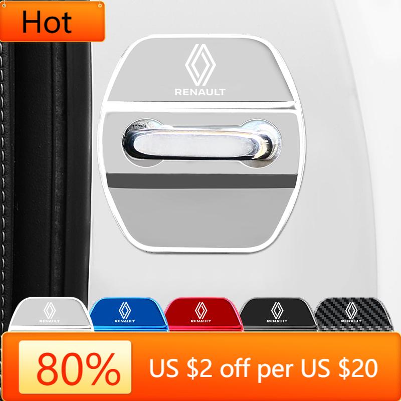 2026 Hot For Renault Interior Stickers Car Styling Door Lock Cover Emblems Case For Renault koleos duster megane 2 logan clio Ka Y555
