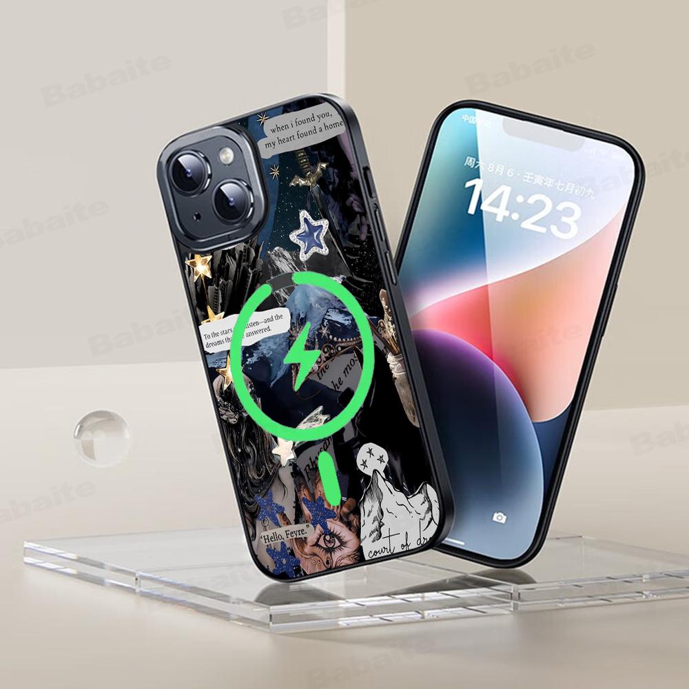 Acotar A Court of Mist and Fury Phone Case Magesafe Magnetic Wireless Charge Case For iPhone 16 11 15 Pro Max Plus Mini