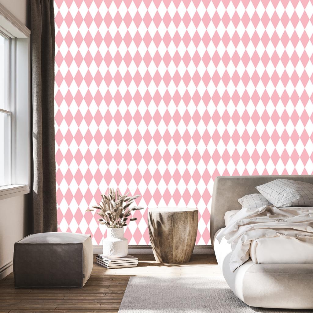 Harlequin Diamonds Wallpaper White for Living Room and Bedroom 50x1000