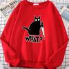 Kitchen Knife Black Cat Wha? Women Sweatshirt Harajuku Casual Hoody Fashion Loose Hoodie Soft Warm Vintage Fleece Female Tops