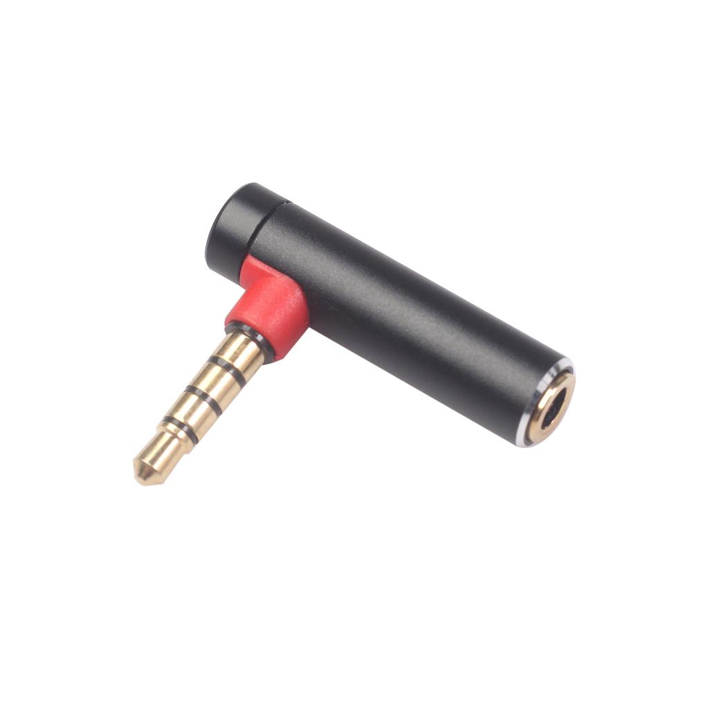 

3.5mm Male to Female 90-Degree Adapter Converter for Headset Phone Laptop Black