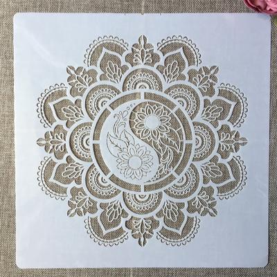 30*30 cm Mandala Geometri Taiji DIY Katmanlı Şablonlar duvar tablosu Karalama Defteri Boyama Kabartma Albümü Dekoratif Şablon
