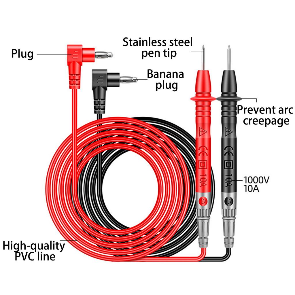 Digital Multimeter Probe 1000V 10A Wire Pen Cable Kit Test Lead Pin Replacement Test Lead Current Voltmeter Tester Wire