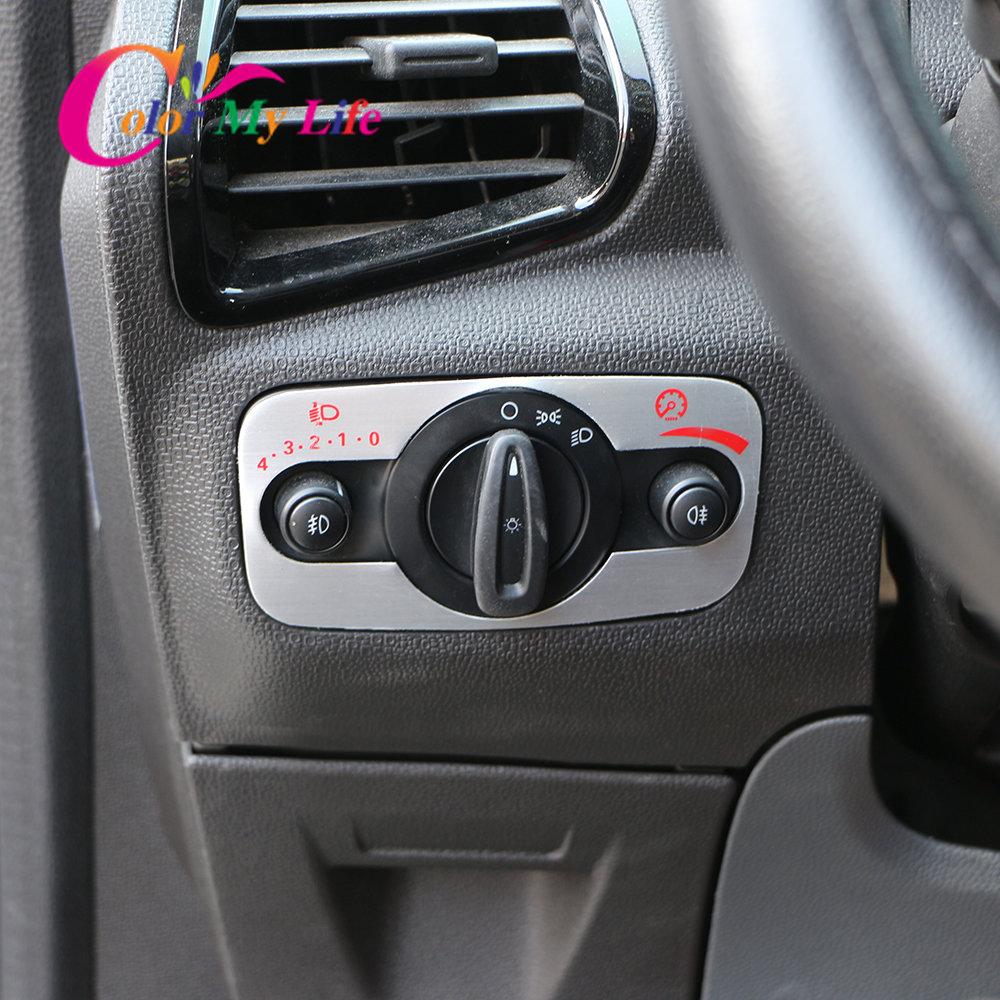 Color My Life Headlight Switch Head Light Adjustment Panel Sequins Sticker for Ford the new Fiesta 2009 - 2013 2014 2015 2016