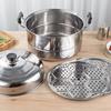 Multipurpose Steamer Pot with Steam Rack and Heat Resistant Handle Thickened Stainless Steel Cookware Kitchen Gadget
