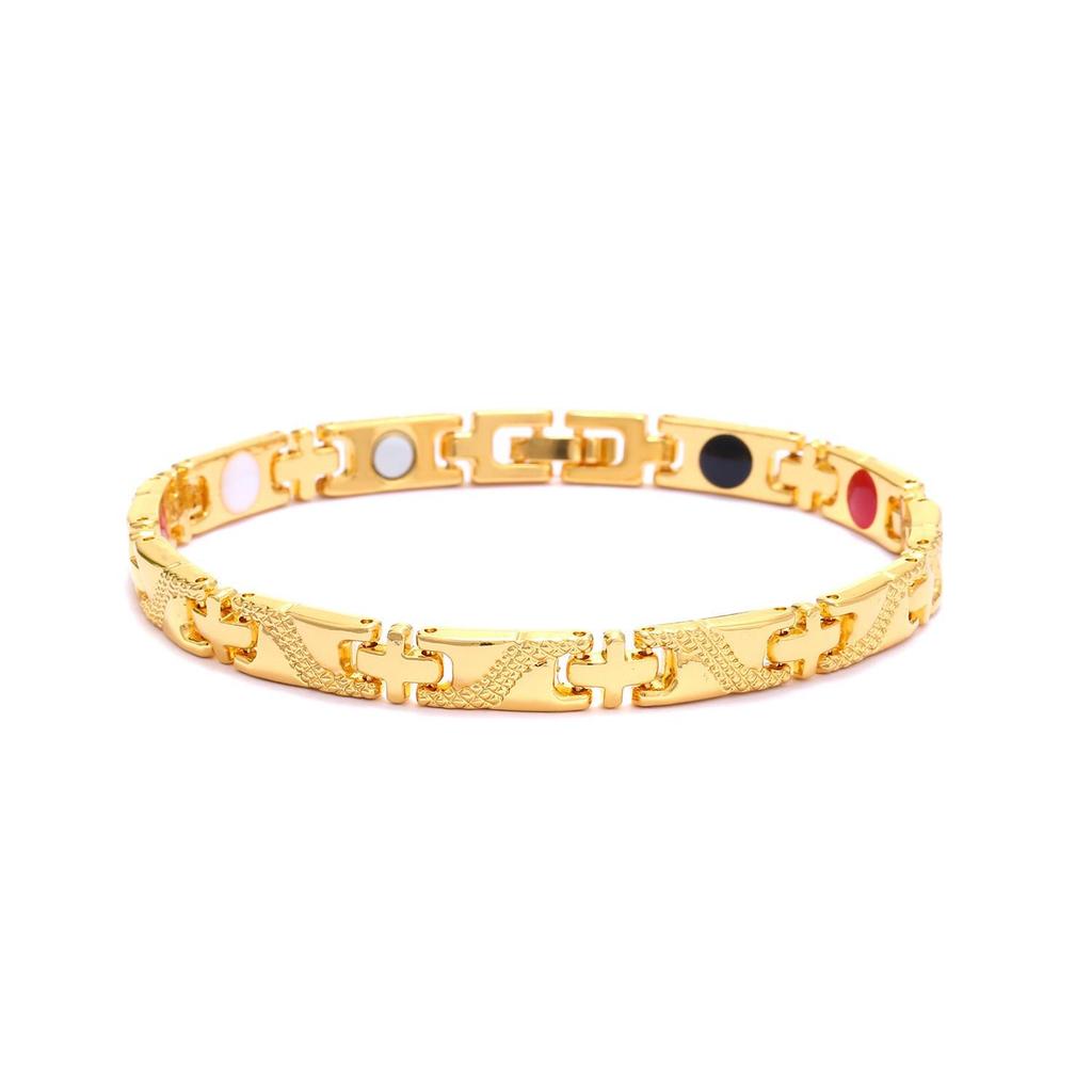 Men's Retro Double-Color Dragon Pattern Magnetic Bracelet: Detachable Couple's Style