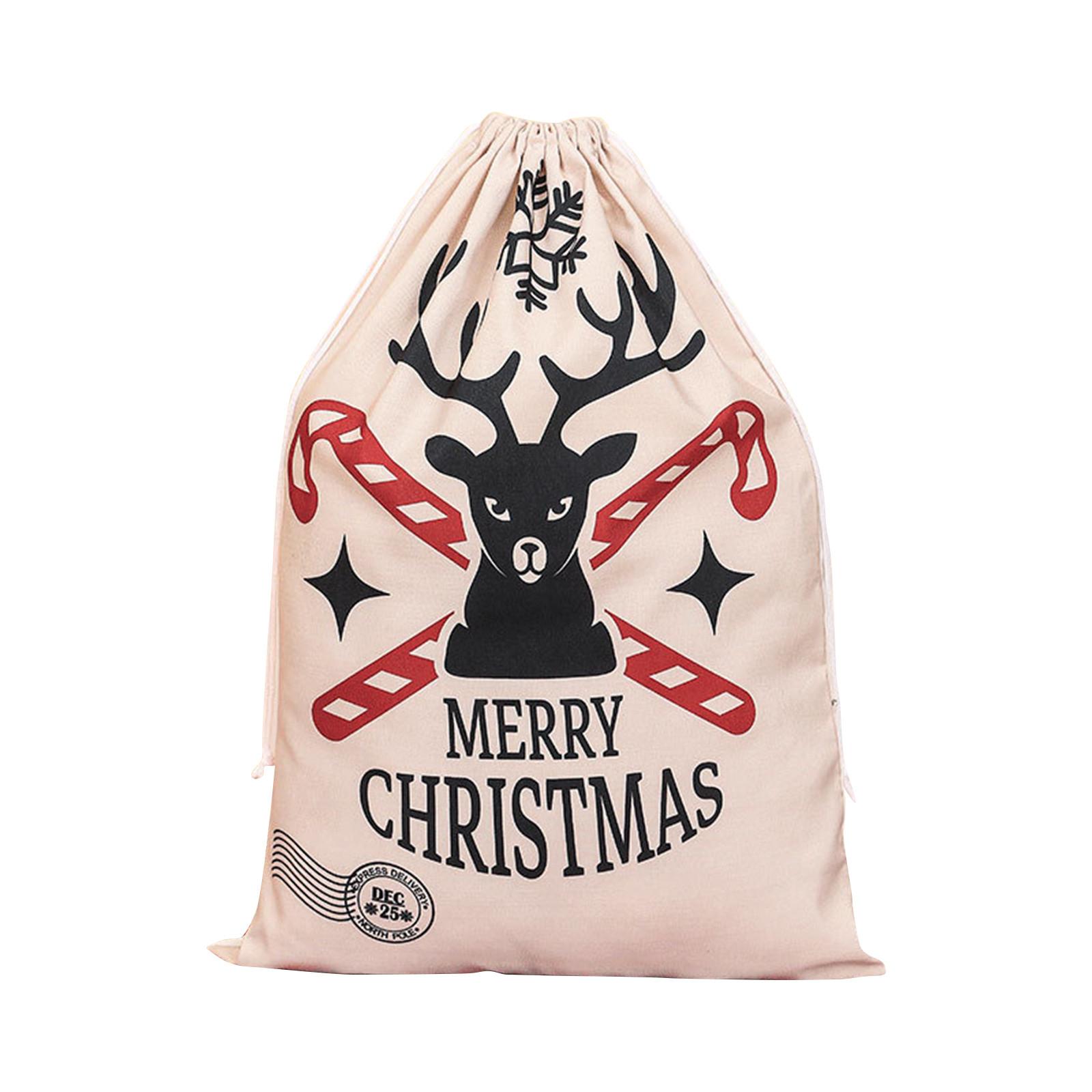 

Santa Sacks Drawstring Christmas Bags Christmas Canvas Bags 23.6 X 15.7 Inch Large Storage One Size