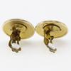 Hermes Horn Earring Plated Gold 16.3g Women Used
