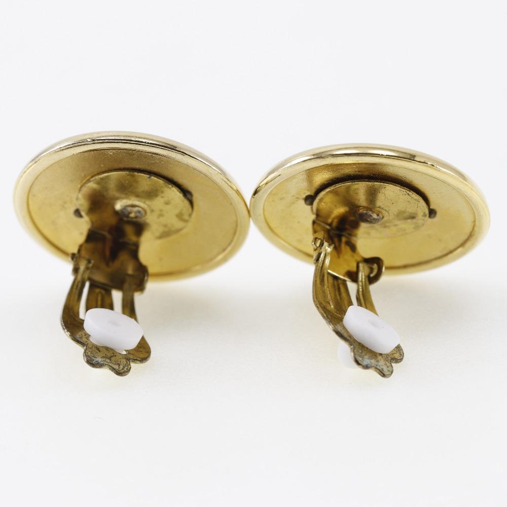 Hermes Horn Earring Plated Gold 16.3g Women Used