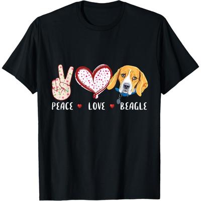 Peace Love Beagle Gift for Men Women Kids Beagle Dog T-Shirt
