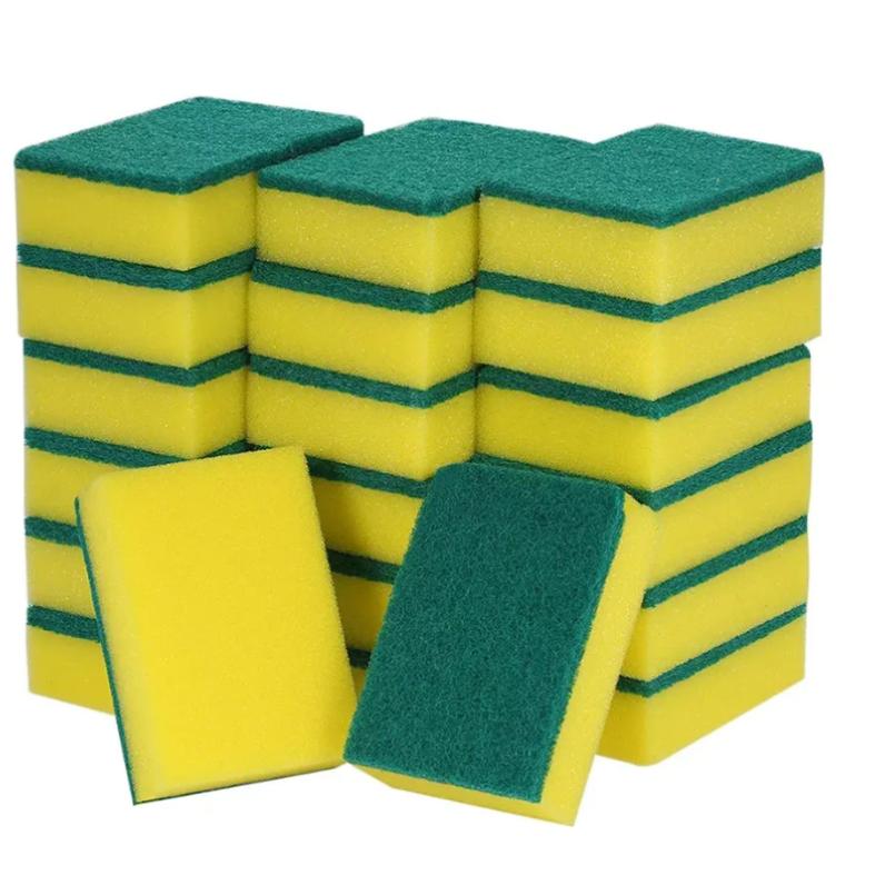 

Scouring Pad Double Sided Scrub Bowl Pot Cleaning Sponge Dish Washing Kitchen Tools Home Clean Supplies (As shown-19298)-