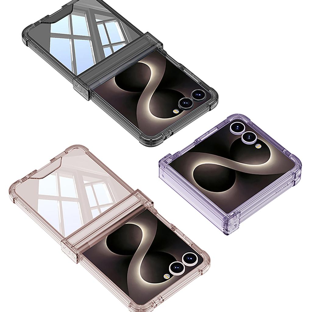 Four-corner Anti-drop All-inclusive Hinged Transparent Phone Case for Samsung Galaxy Z Flip 8 7 6 5 Flip7 FE Shcokproof Cover