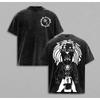 Sommer Japanischer Anime Vintage Gewaschenes T-Shirt Die Sieben Todsünden Escanor Grafikdruck Unisex Locker geschnittenes Hemd