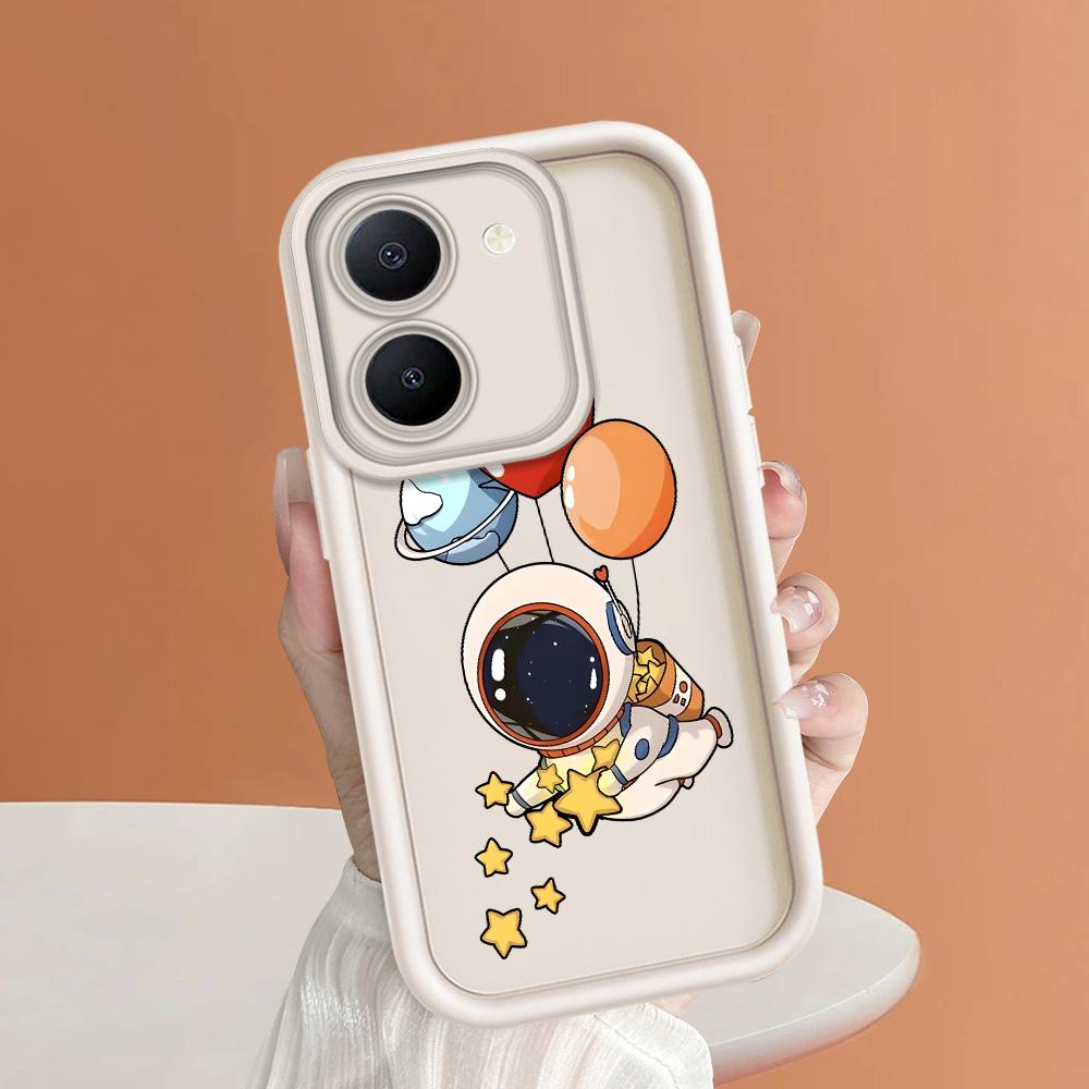 Soft Silicone Square Ladders Cartoon Pattern Full Cover Camera Protection Shockproof Case for iPhone Infinix Tecno Vivo