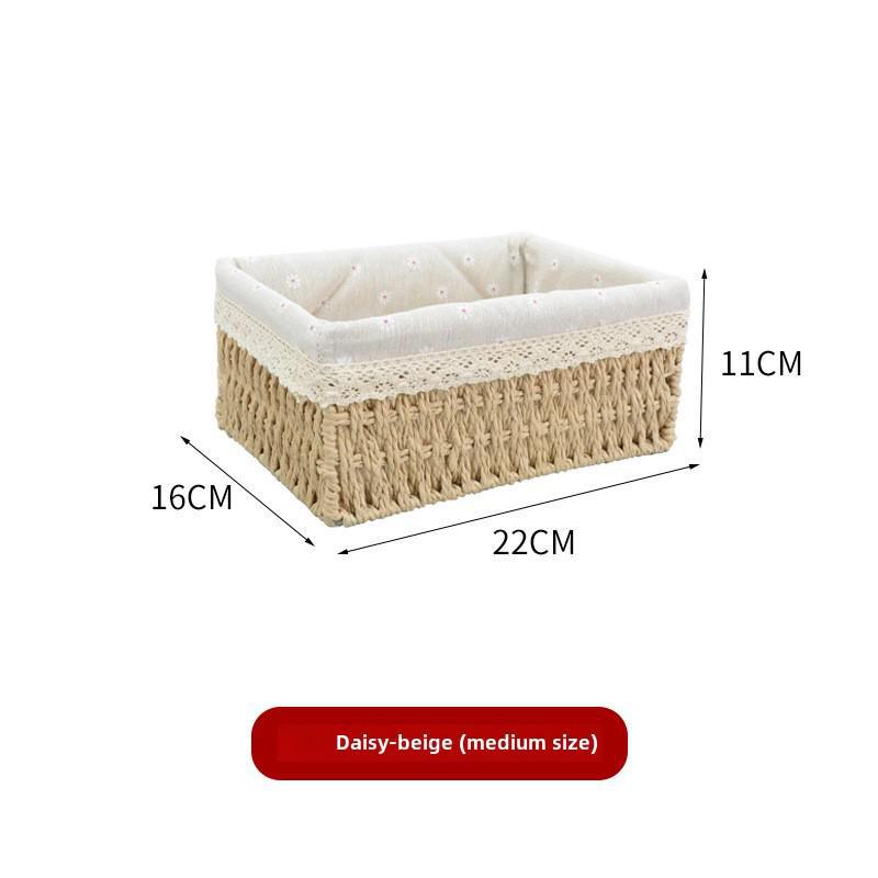 Rattan Paper Rope Woven Storage Basket for Snacks, Toys, and Sundries