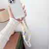 Braided Phone Lanyard Cotton Rope Daisy Flower Phone Crossbody Strap,Length: 120cm (Not Adjustable)