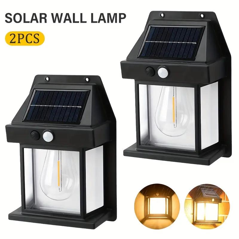 

2-8PCS Solar Wall Lights with Motion Sensor Outdoor Solar Garden Light 3Mode Waterproof Solar Tungsten Wall Lamp for Yard Garage