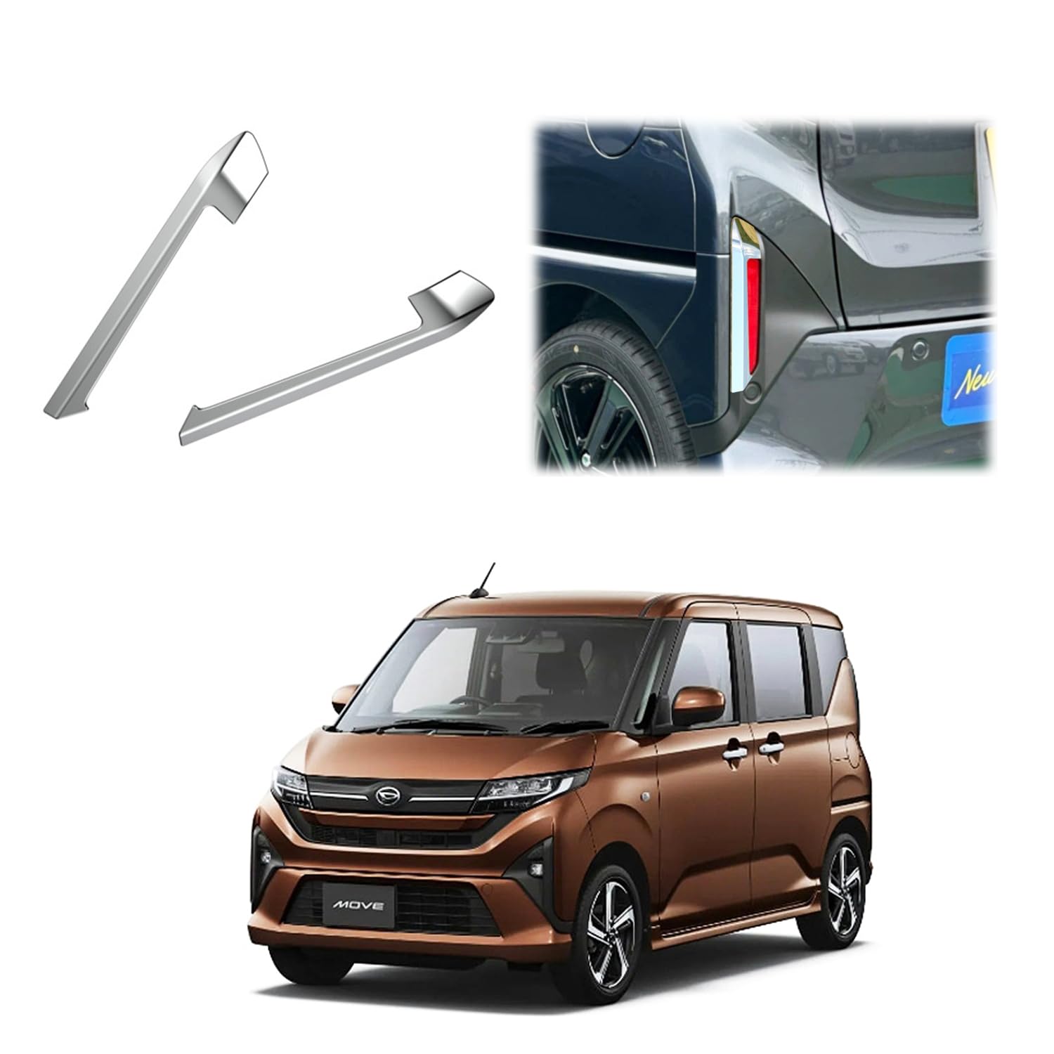 

TADOKAPATU Rear Fog Lamp Covers for the New Move and later Rear Rear Fog Light Rear Fog Lamp Bezel Custom Exterior ABS Mirror Chrome LA850S/LA860S