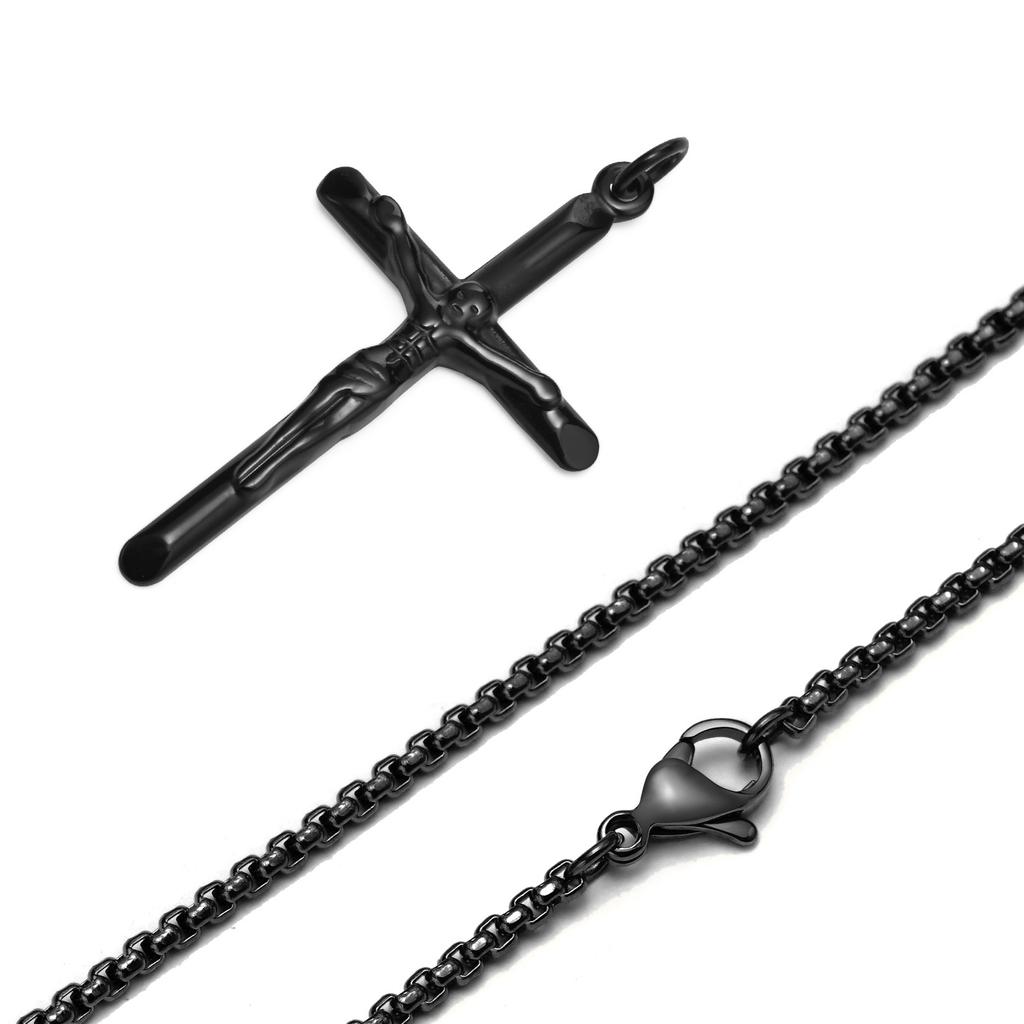 Vnox stainless steel Jesus Christ Cross Pendant Necklace for Men Catholic Religious faith Daily Luxury Jewelry Fade-Proof