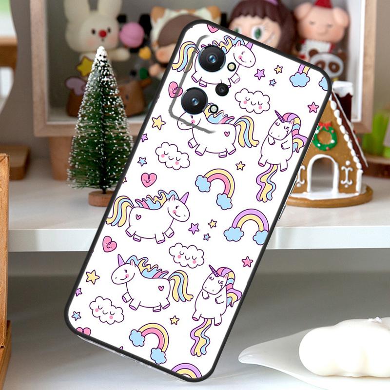 Cute Rainbow Unicorn For OPPO Realme C55 C35 C33 C31 C30 C25 C21Y C11 GT Neo 5 3T 2T Realme 10 9 11 Pro Plus Case