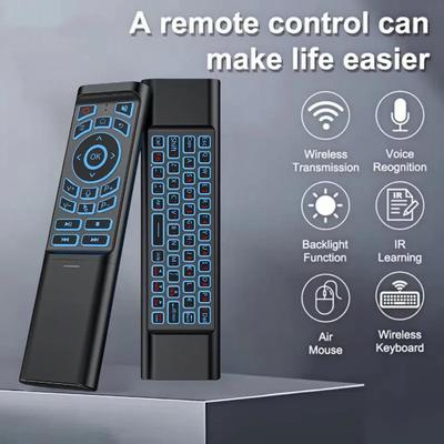 7barevné podsvícené dálkové ovládání vzdušná myš hlasový gyroskop mini klávesnice duální režim 2.4G BT5.2 bezdrátová pro Android Smart TV Box PC