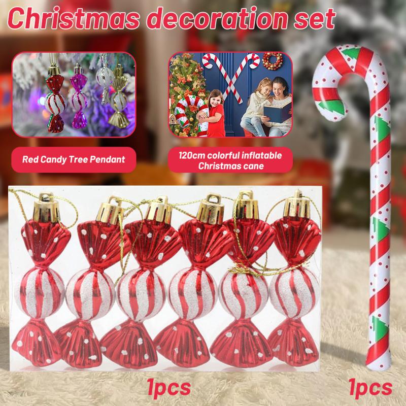6/24pcs Christmas Lollipop Candy Cane Pendant Xmas Tree Hanging Ball Ornaments Christmas Decorations For Home 2024 New Year Gift