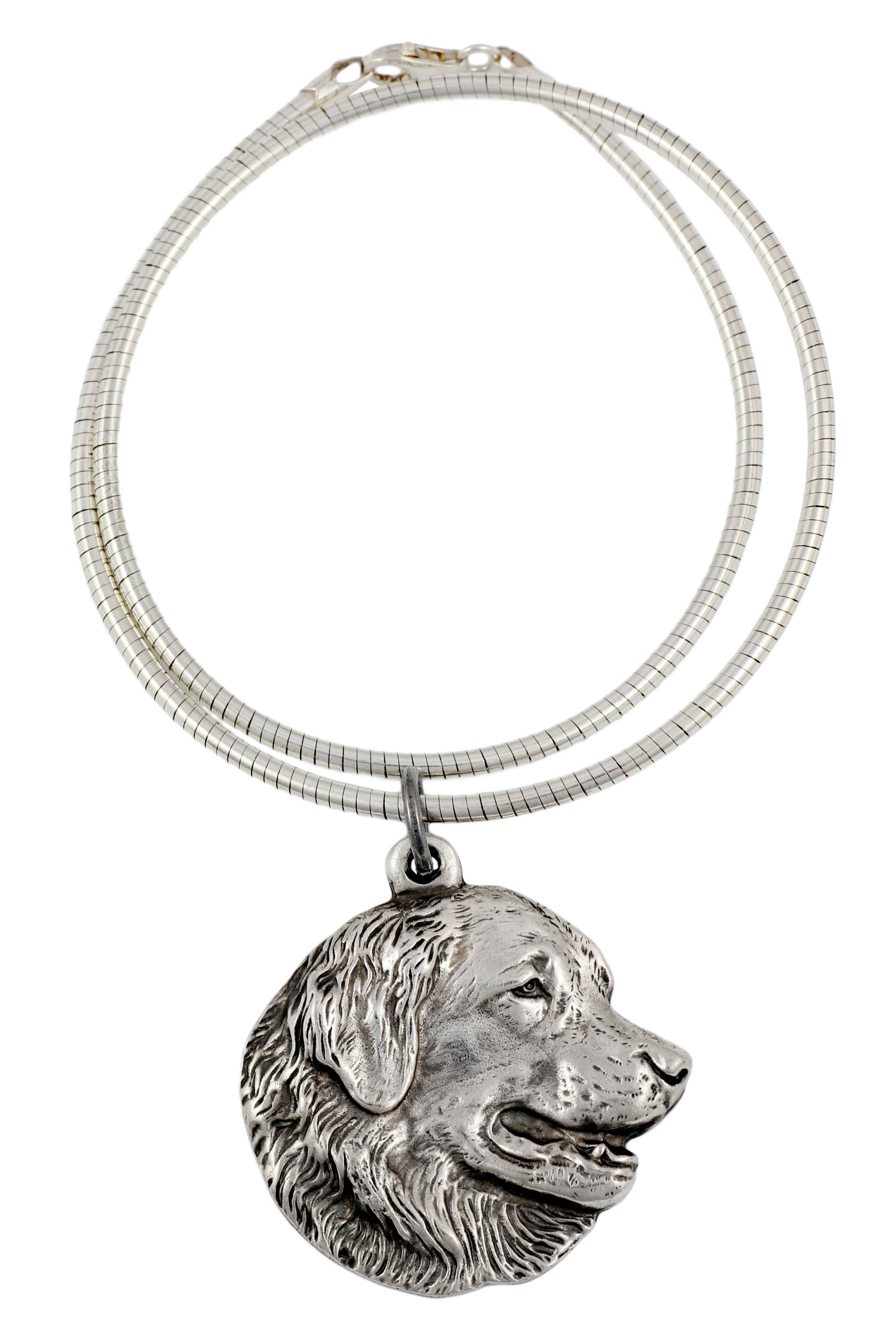 

Leonberger - Dog necklace, unique jewellery for the dog fan, unique adder pendant by Art-Dog brand срібний