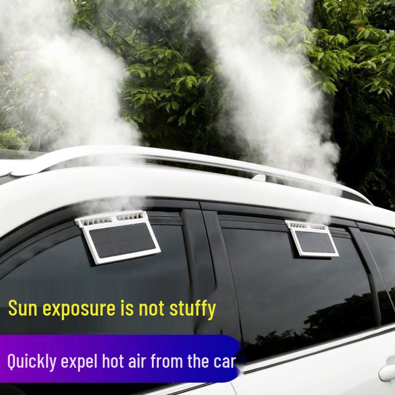 Solar-Powered Car Ventilation Fan for Window Exhaust and Interior Cooling