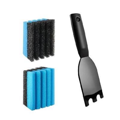 Dishwasher Safe Cleaning Sponge And Scrapers Set Heat Resistant Spatula For Grills with Grooves Barbecue Supplies