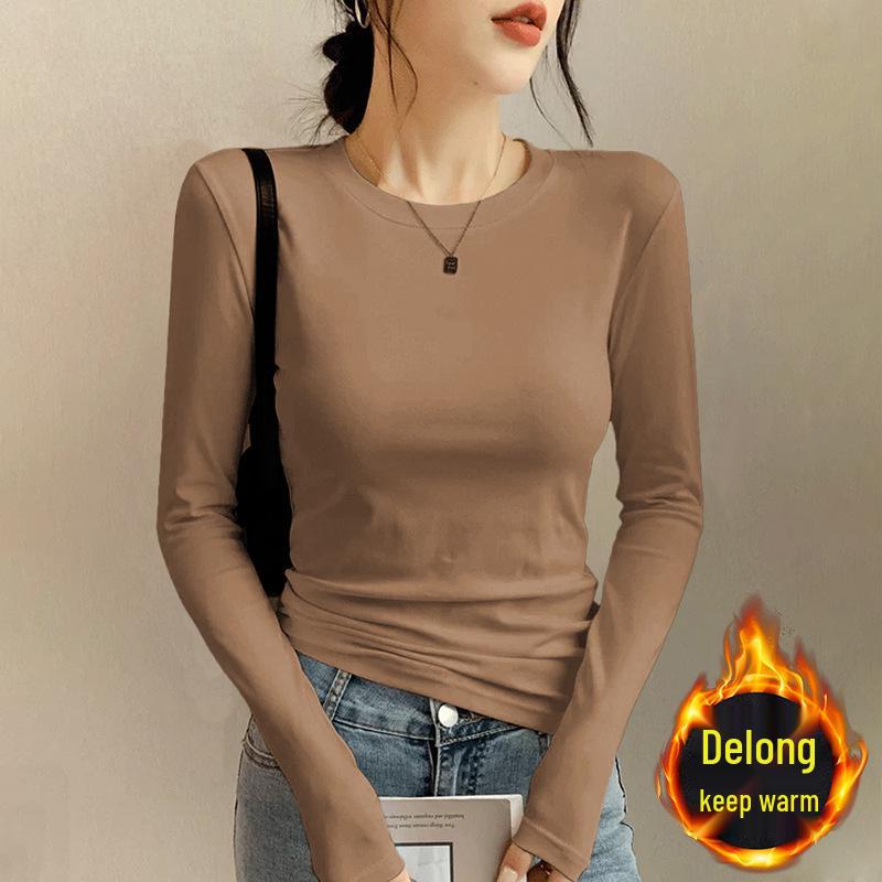 2025 New Autumn/Winter Women’s Warm Velvet Long Sleeve Base Shirt