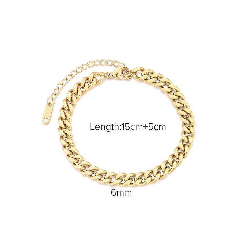 Stainless Steel Cuban Bracelet - High-end Accessory - Electroplated Titanium Steel Bracelet - Women's Accessory