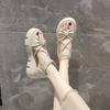 Roman sandals women's 2025 summer outer wear gentle small fragrant style with skirt small height increase muffin platform sandals
