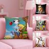 Comic C-Calvin And H-Hobbes Cushion Cover Plush Fabric Soft Double-Sided Printed Sofa Warm Winter Home Gift Pillow Cover