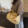 Large Capacity Retro Canvas Tote Bag: Simple, Fashionable Shoulder and Crossbody Bag for Women and Girls