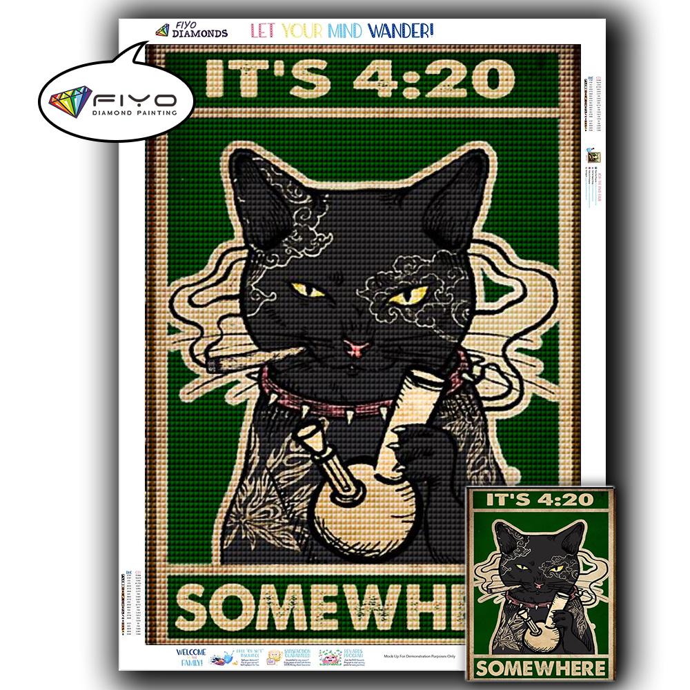 5D DIY Diamond Painting Black Cat Diamond Embroidery Vintage Cartoon Cross Stitch Picture Of Rhinestones Home Decor