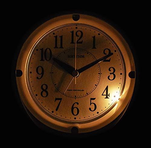 RHYTHM Funk-Wecker mit elektronischem Tonalarm (Nur Weckfunktion) und Licht (4RL439SR04)