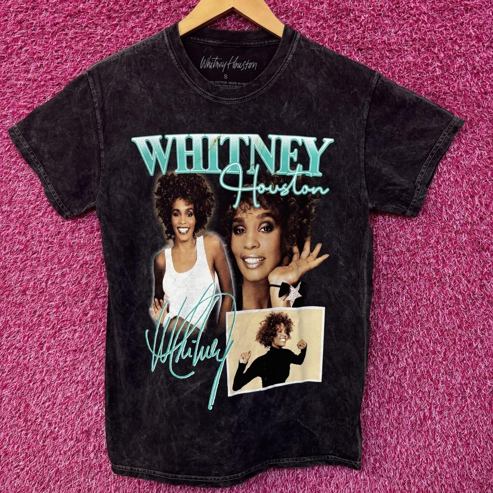 Whitney Houston Collage black tee size small S