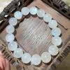 Natural Crystal Natural Blue Moonstone Round Bead Bracelet White Blue Light Moonstone Bracelet