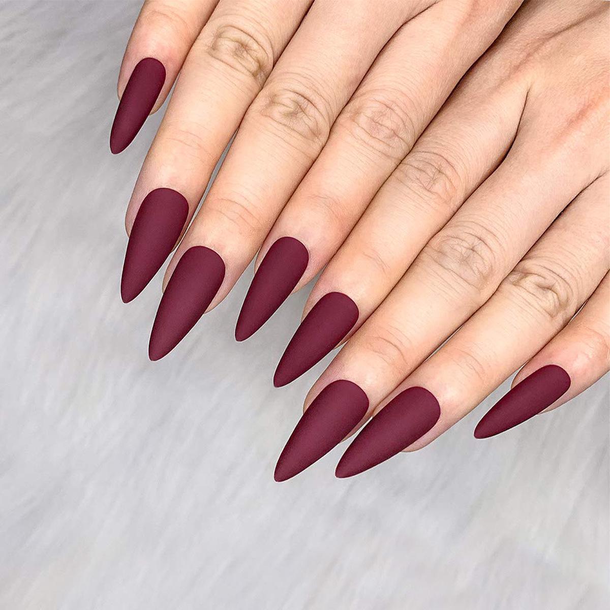 

Almond Matte Red Removable False Nails - Autumn/Winter Collection