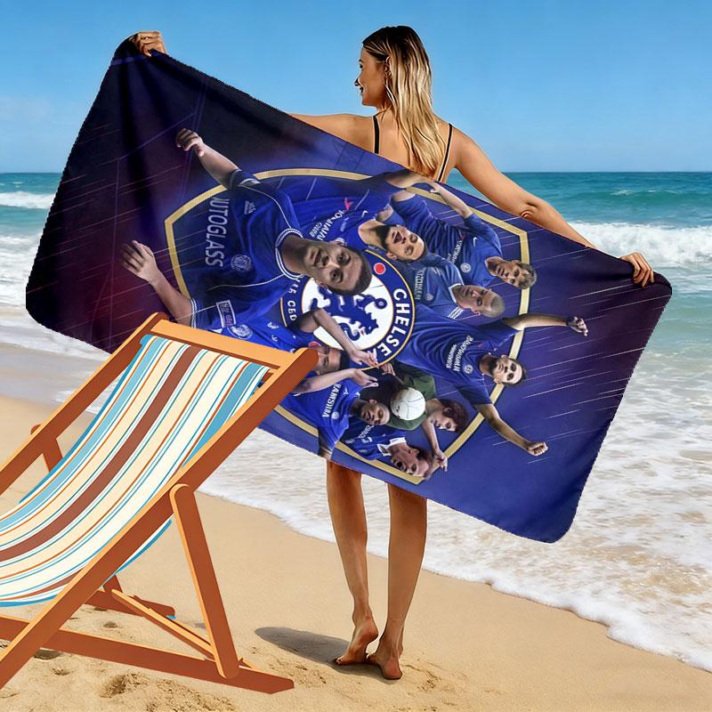 Chelsea FC poster Print Beach Towel, Large Soft Quick Dry Towel for Beach Camping Swimming