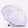 Sombrilla Plegable de Protección UV de 3 Pliegues Ligera Sombrilla de Sol Parasol de Verano para Exteriores Impermeable Resistente al Viento