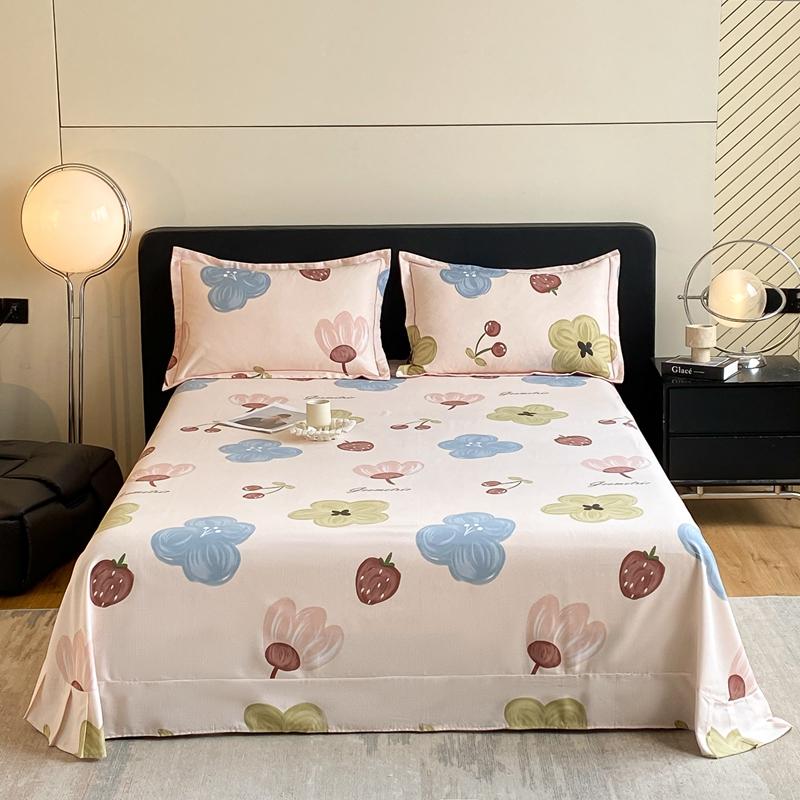 Retro Floral Pattern Bed Sheet Set 100% Cotton Bed Sheets Soft Breathable Bedspread with Pillowcases Queen Size Bedding Set