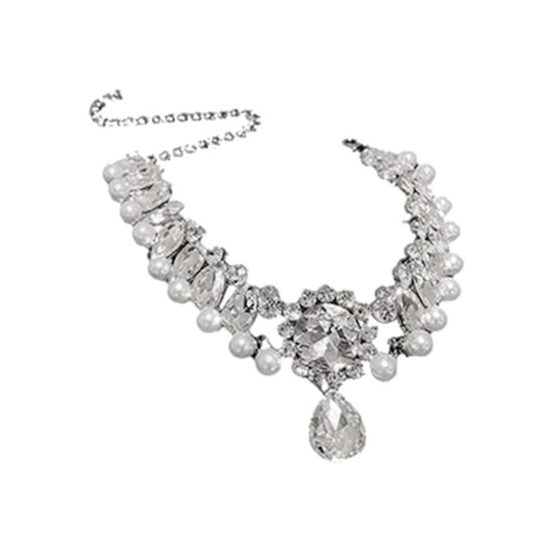 

Стильное Цветочное Подвесное Ожерелье в Форме Капли Воды, Украшенное Стразами, Легкий Сплав, Шеи Украшения для Повседневной Носки 1