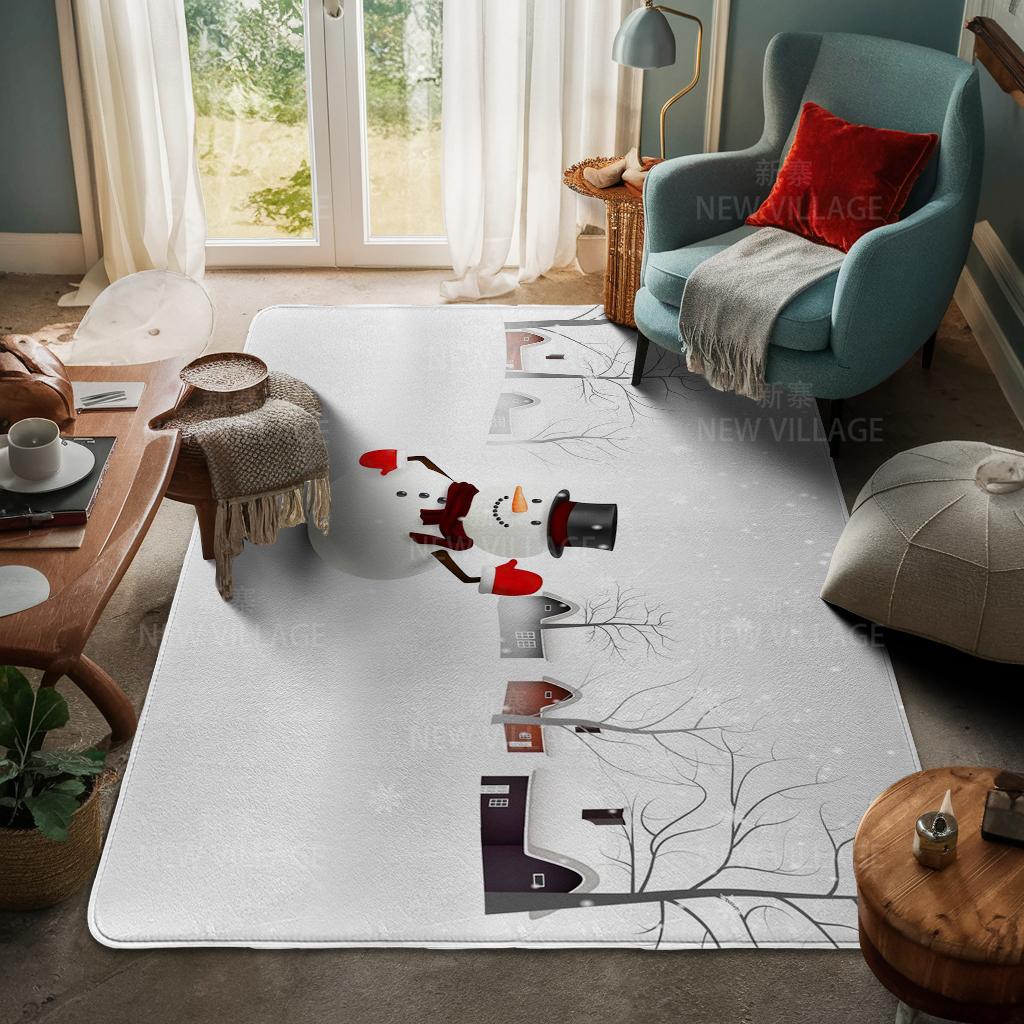 House Entrance Carpet Home Door Mat Living Room Bath Foot Bathroom Non-slip Water Absorption Rugs Bath Merry Christmas Winter