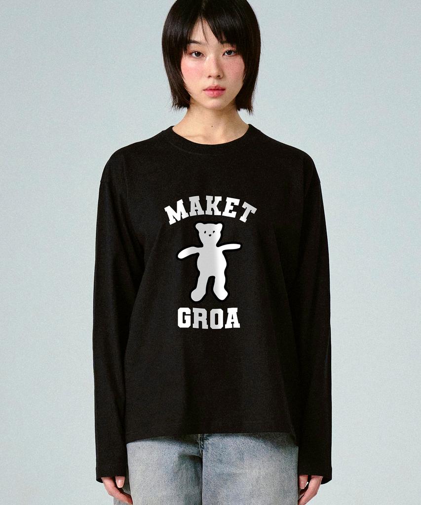 GRAVER [Unisex] Maket Bear Long Sleeve T-Shirt_2 Colors