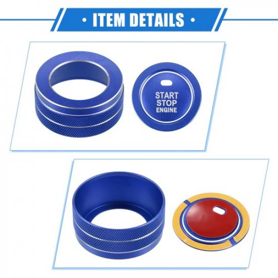 AC Climate Control Knob Rings FOUR  For Toyota RAV4 - Blue