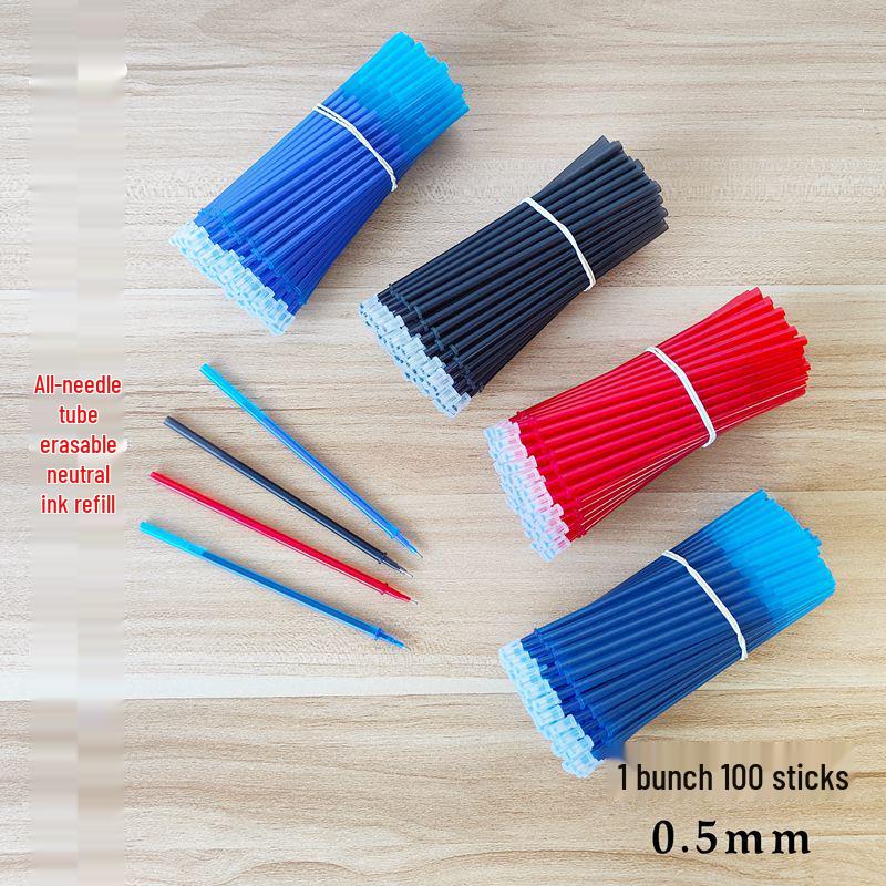 Momele Erasable 0.5mm Pen Refill, Blue/Black/Red Ink