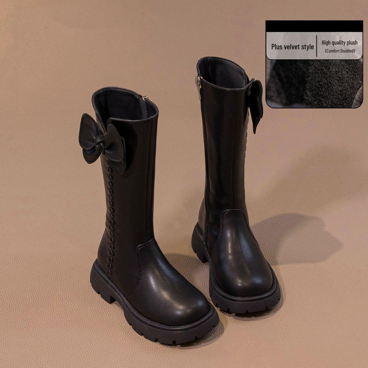 

Девичьи осенне-зимние ботинки хайтопы из кожи в британском стиле 2025 года, на флисовой подкладке, универсальные и стильные 33