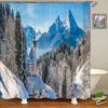 Nature Forest Landscape Shower Curtains Bathroom Curtain Frabic Waterproof Polyester Scenery Bath Curtain with Hooks